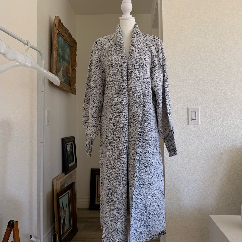 Vintage 1980’s boucle shawl collar duster with pockets